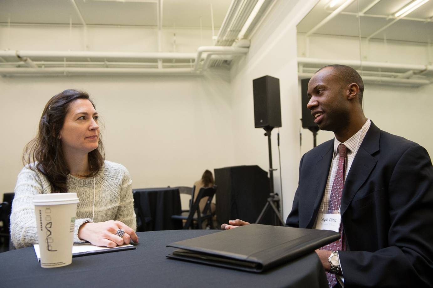 Dance/NYC Attendee conducts a one-on-one consultation